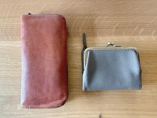 トーンオイルヌメ がま口ポケット財布